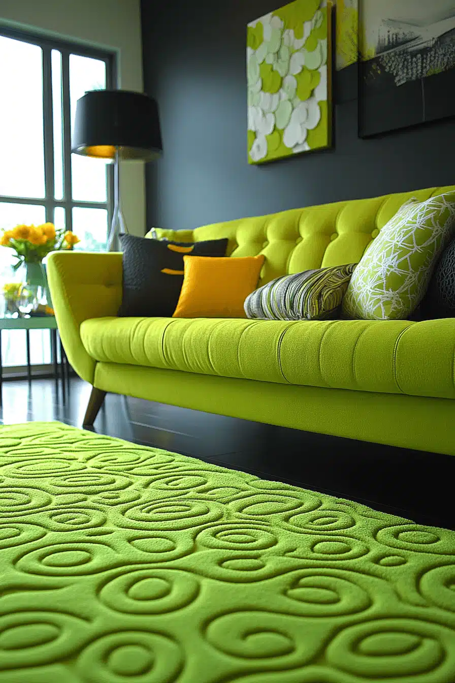 green living room decor