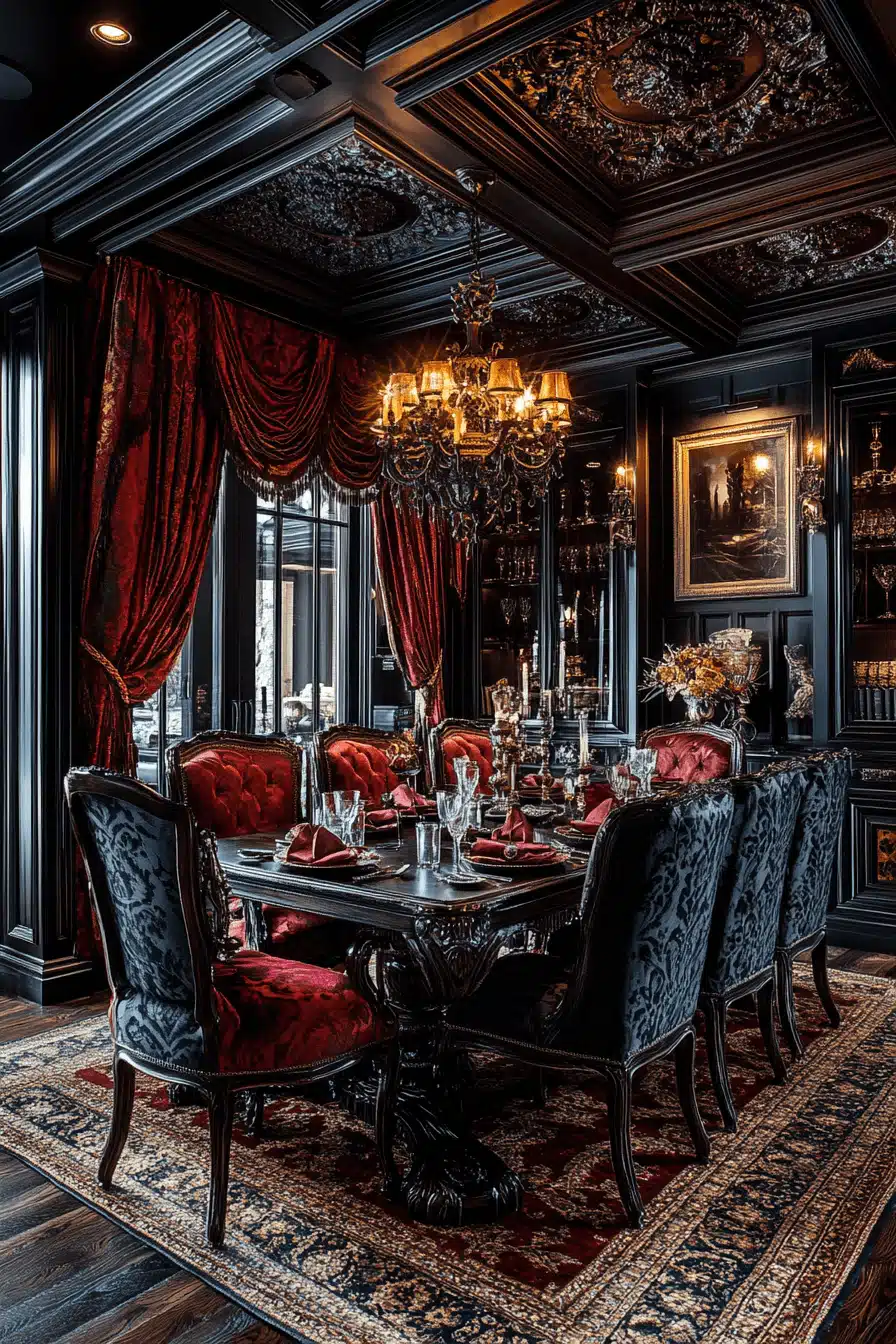 moody vintage dining room