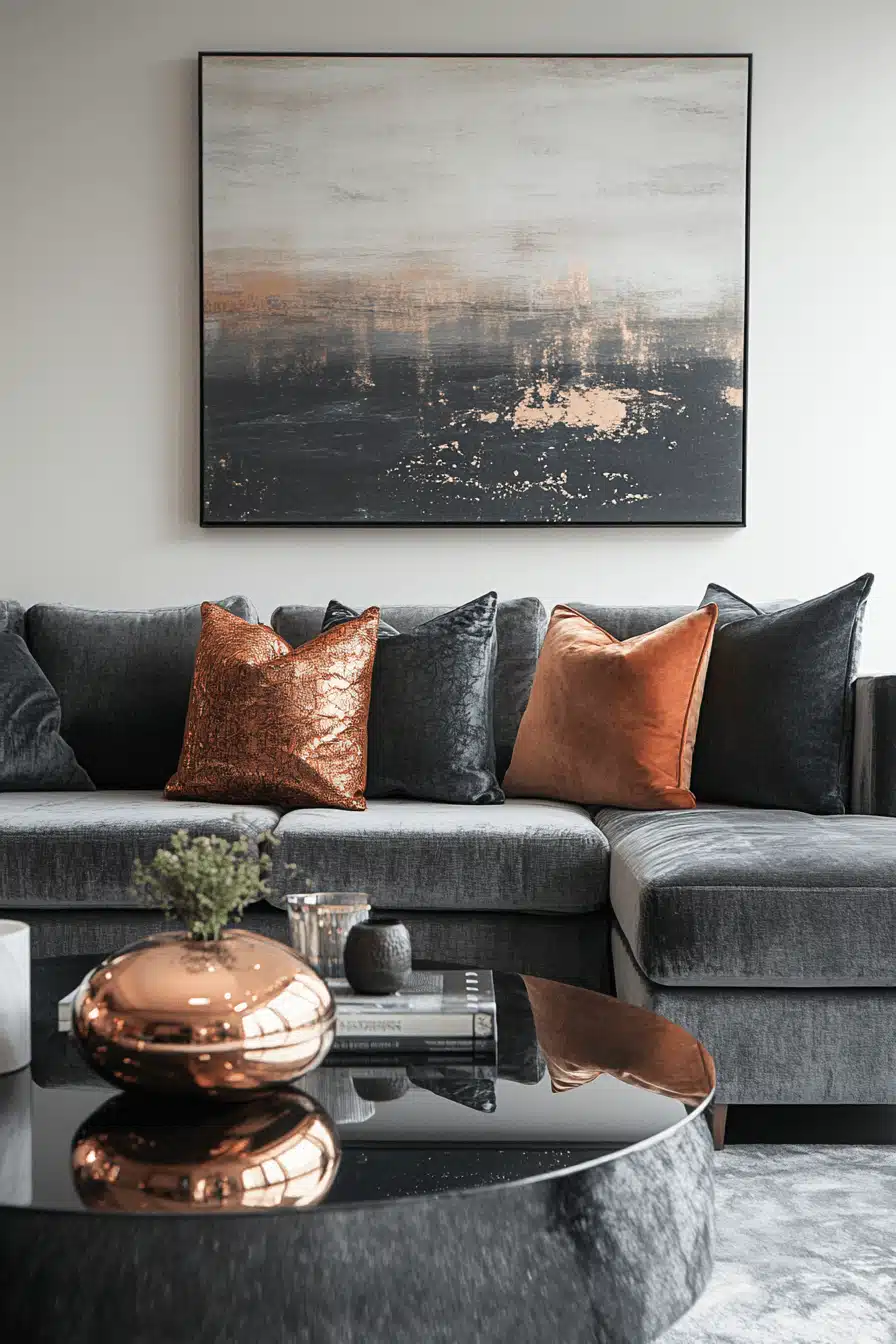 gray couch living room