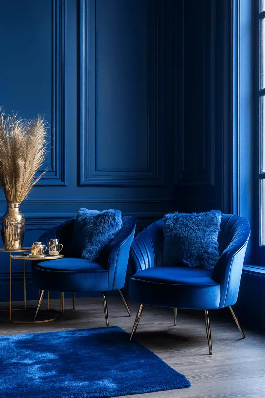 blue living room decor