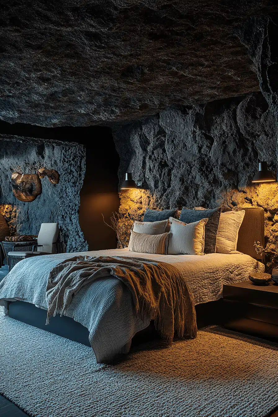 Stone Wall Bedroom