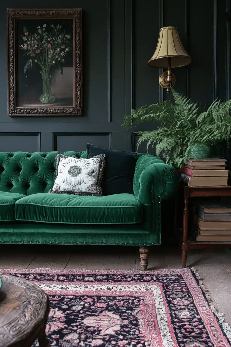 moody vintage living room