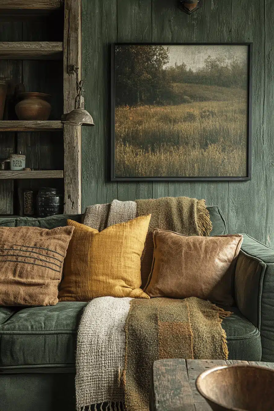 green living room decor