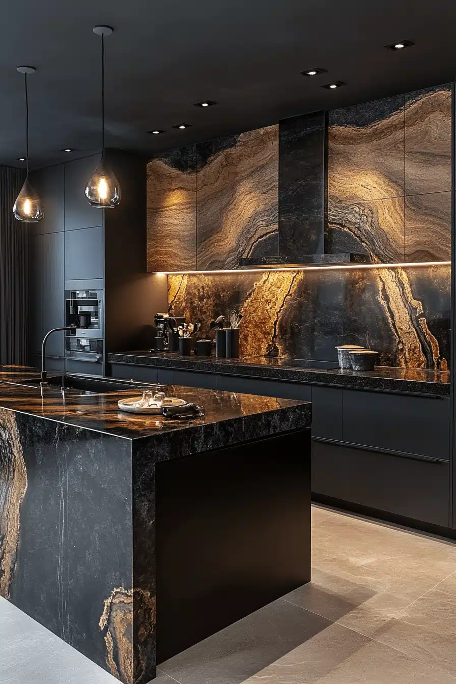 dark and moody kitchen