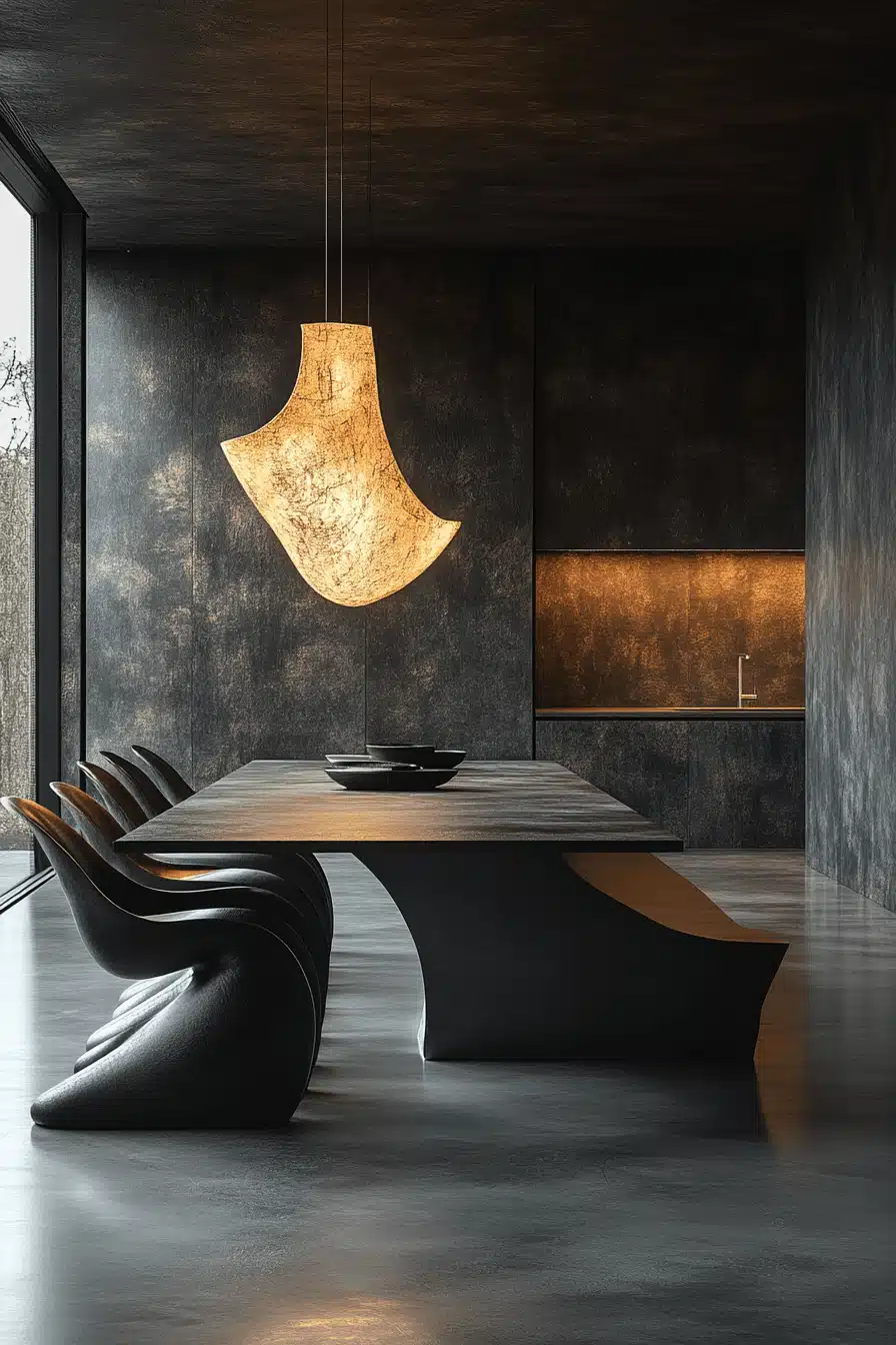 moody dining room