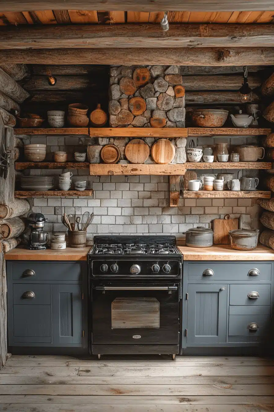 old cabin interior kitchen