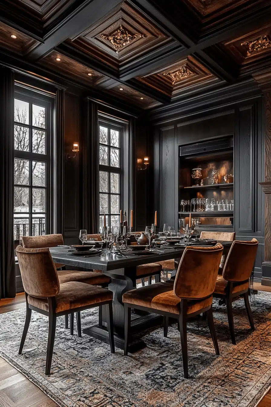 moody vintage dining room