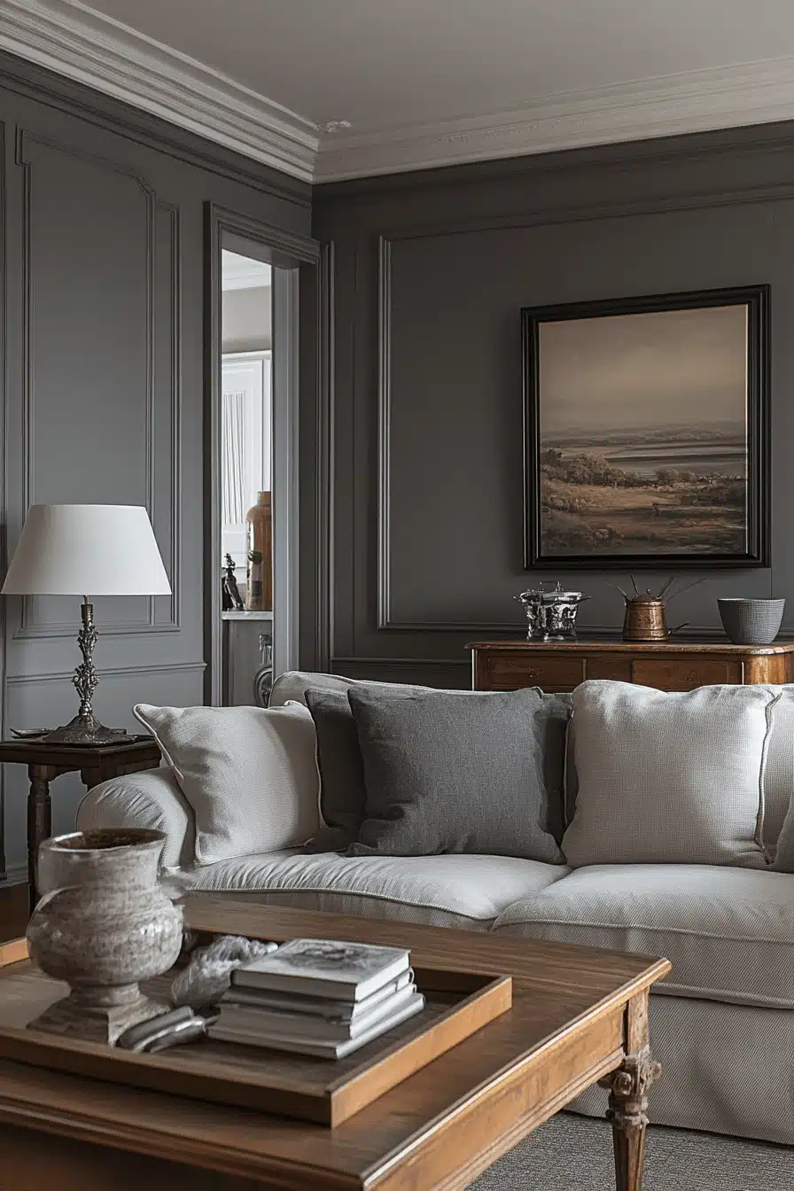 moody neutral living room