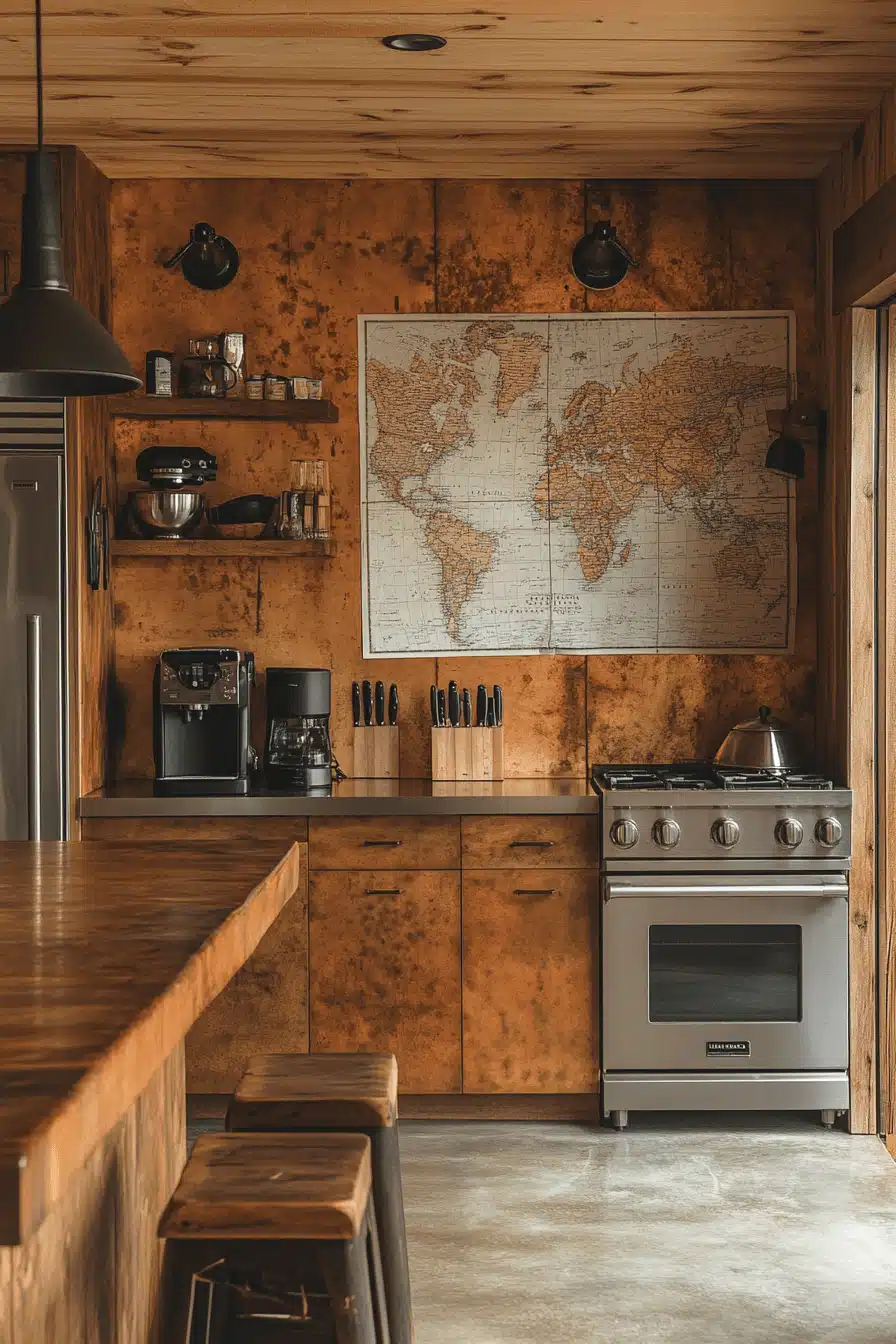 old cabin interior kitchen