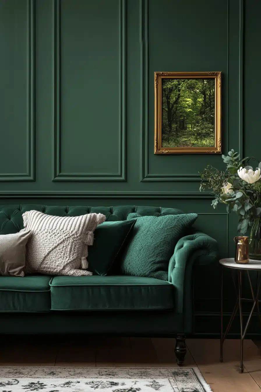 green living room decor
