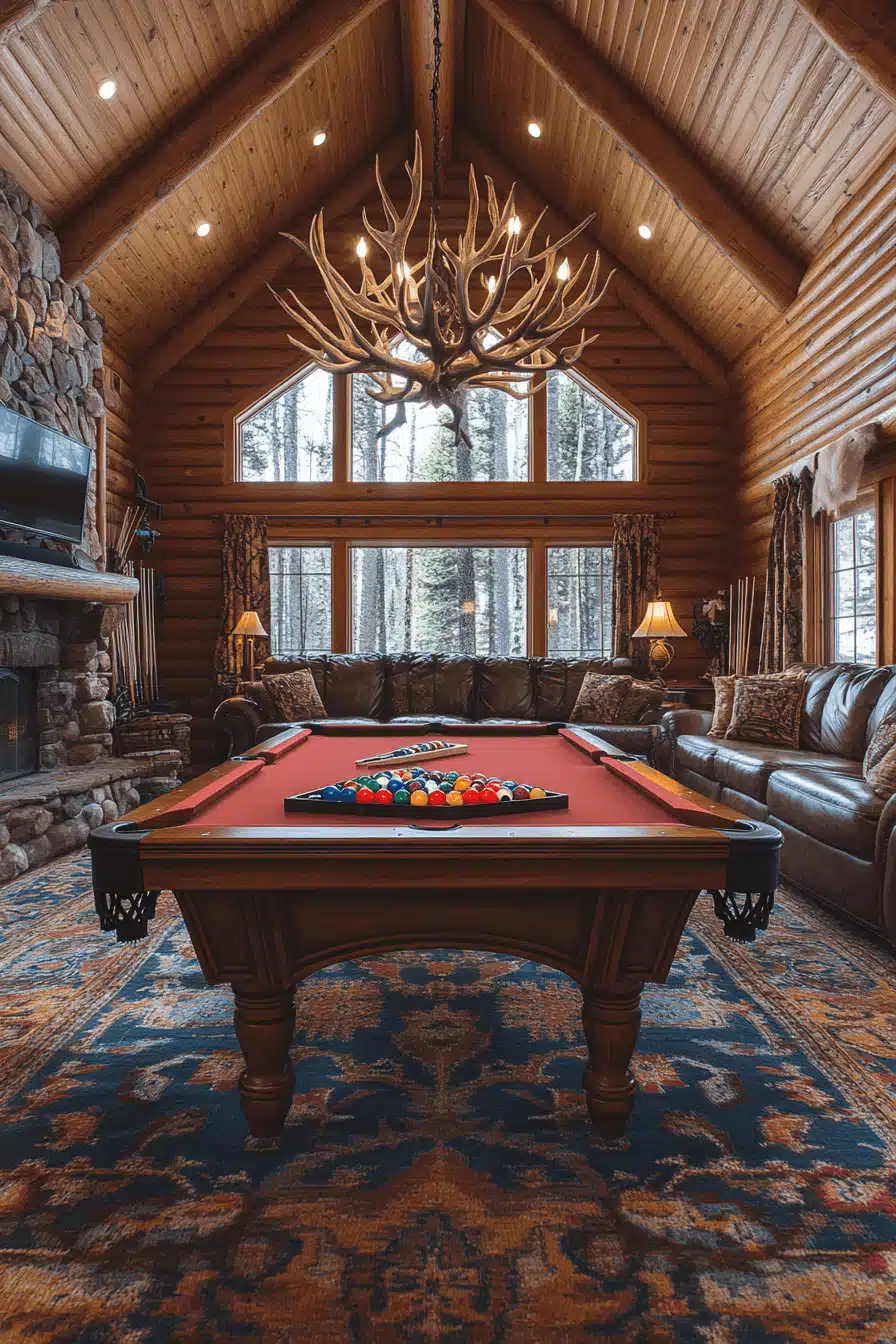 old cabin interior living room