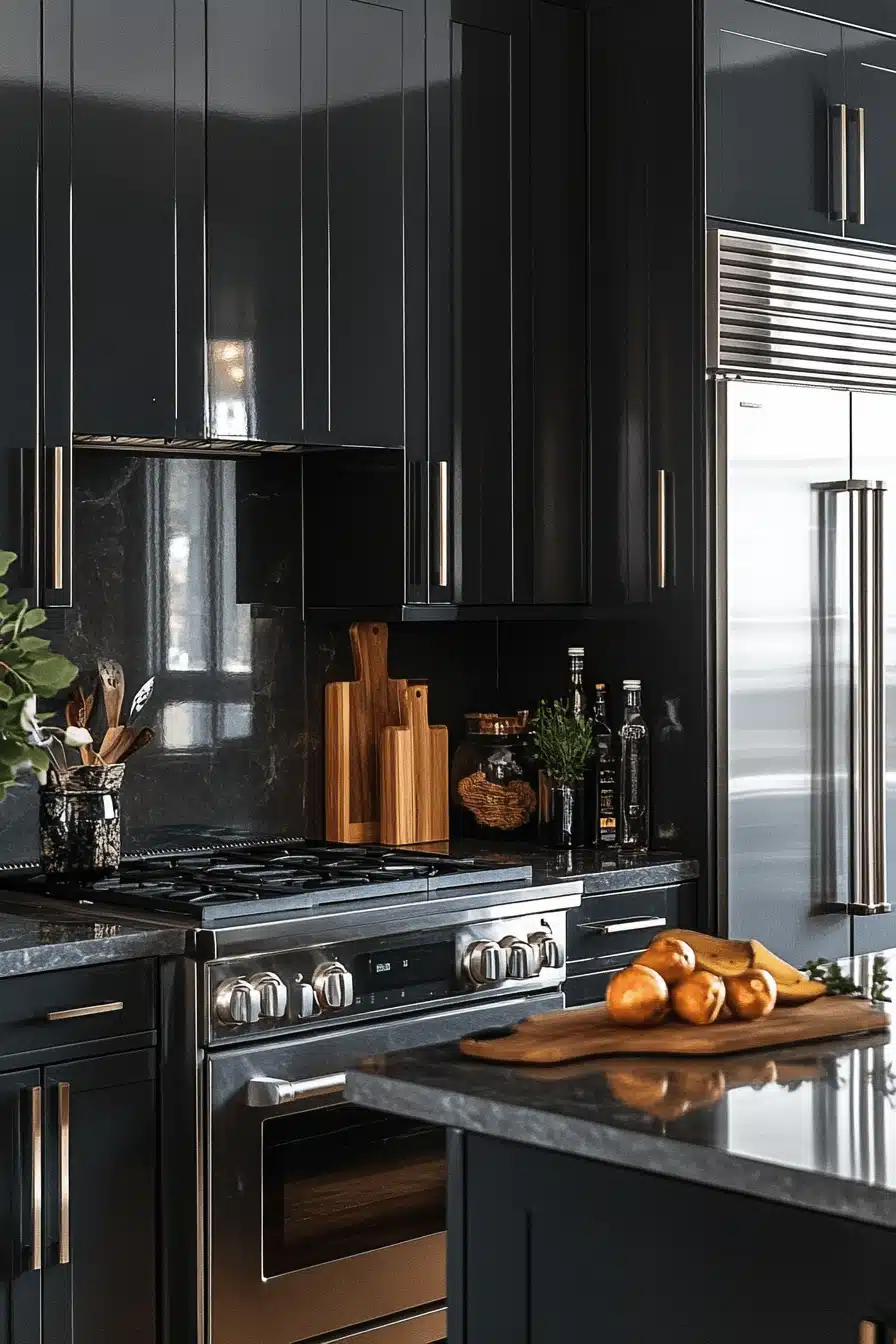 dark and moody kitchen