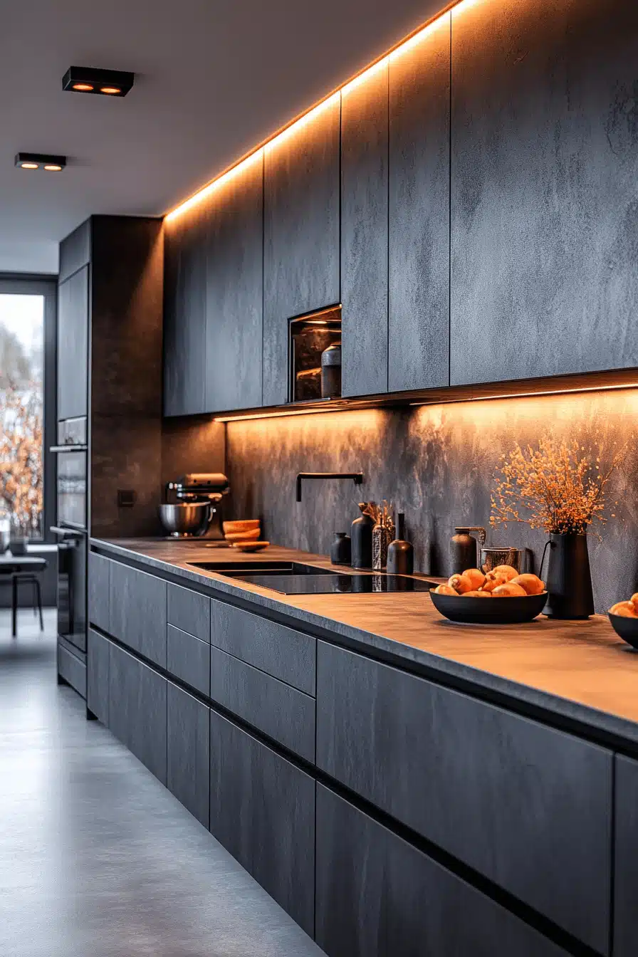 grey kitchen cabinets