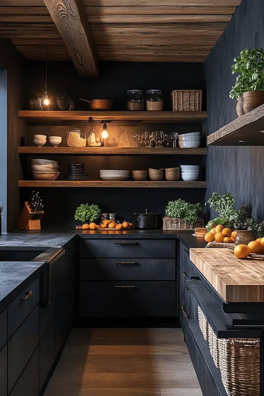 small moody kitchen