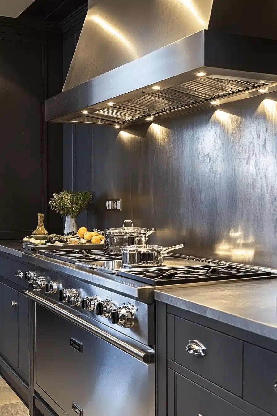dark grey kitchen cabinets