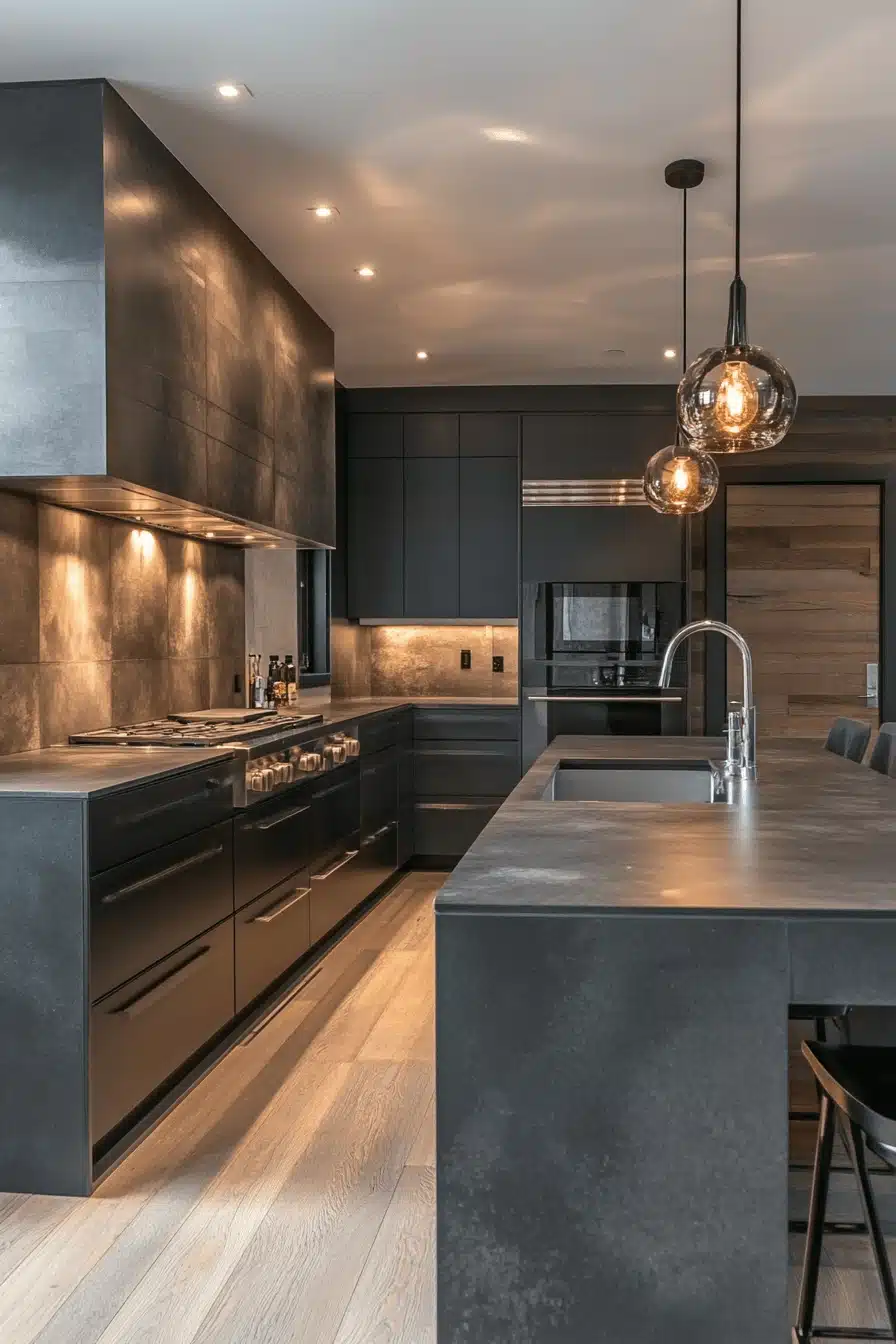 moody kitchen cabinets