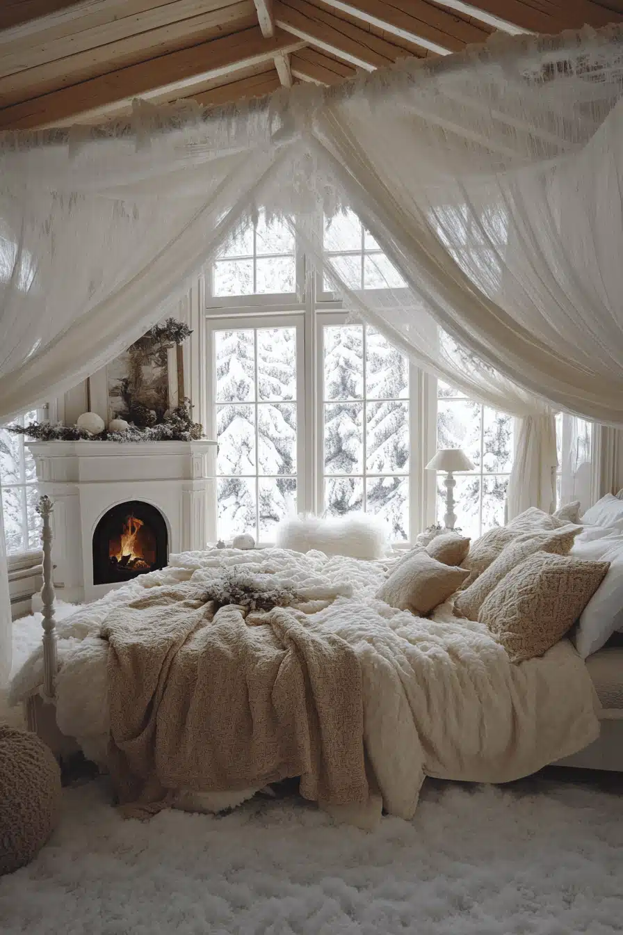 old cabin interior bedroom