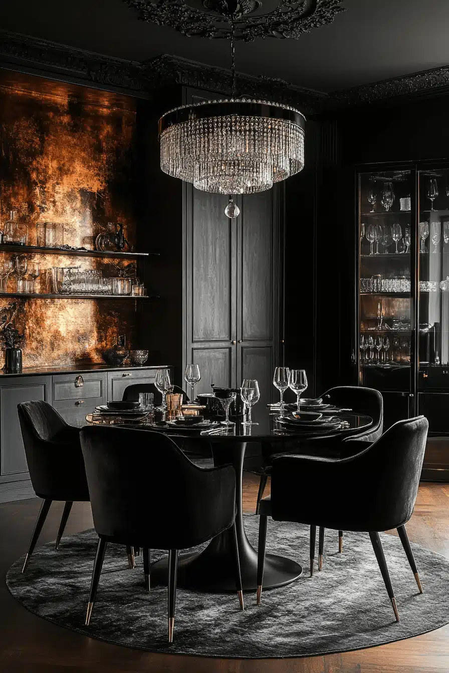 moody vintage dining room