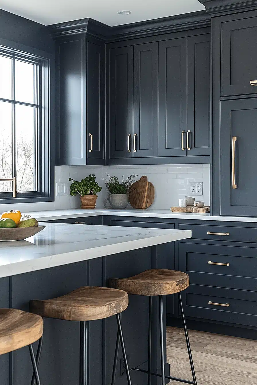 dark grey kitchen cabinets