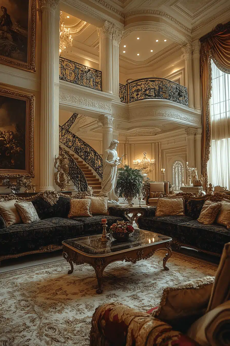 neoclassical interior living rooms