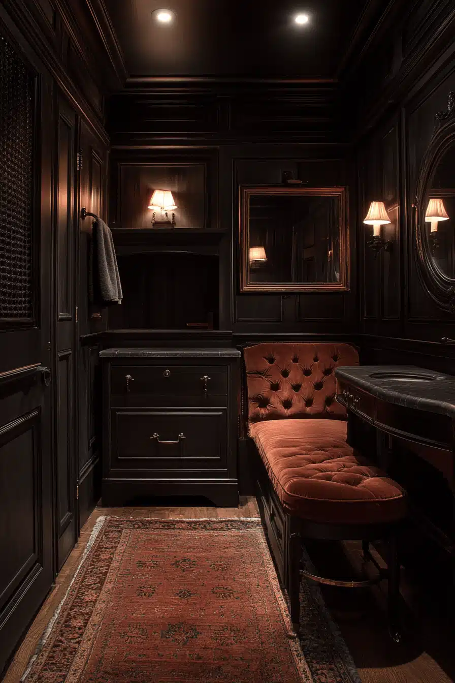 moody vintage bathroom