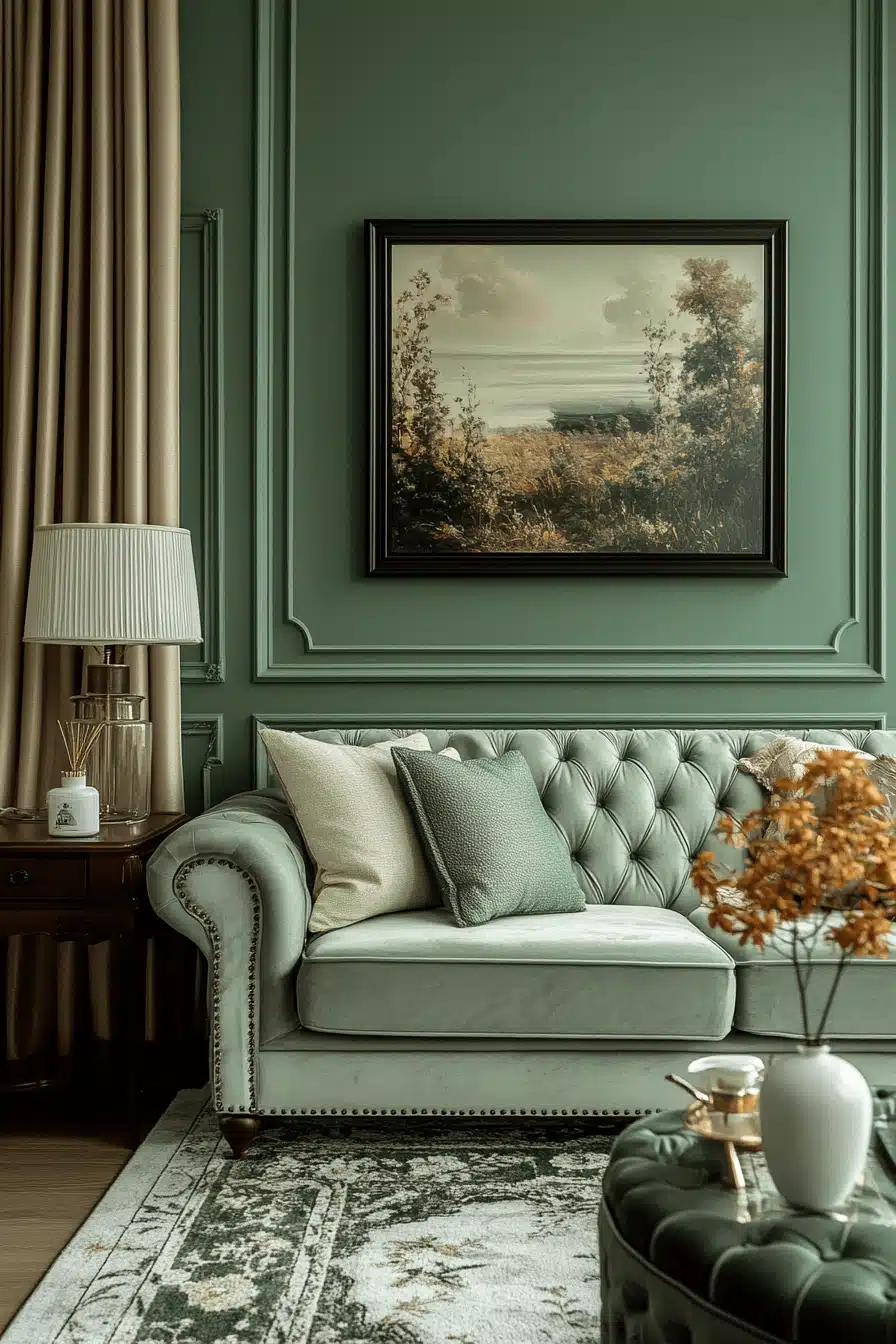 green living room decor