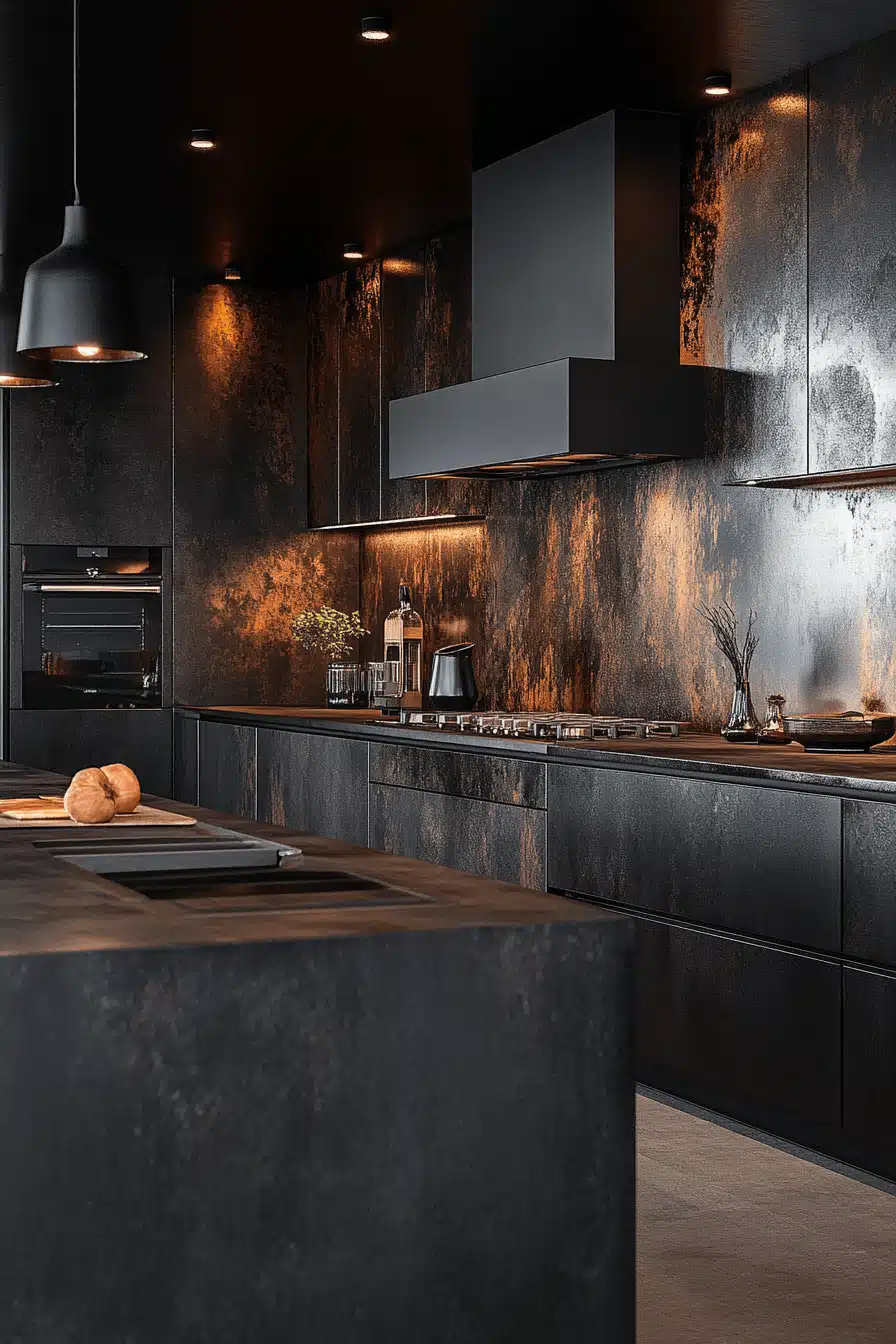 dark and moody kitchen