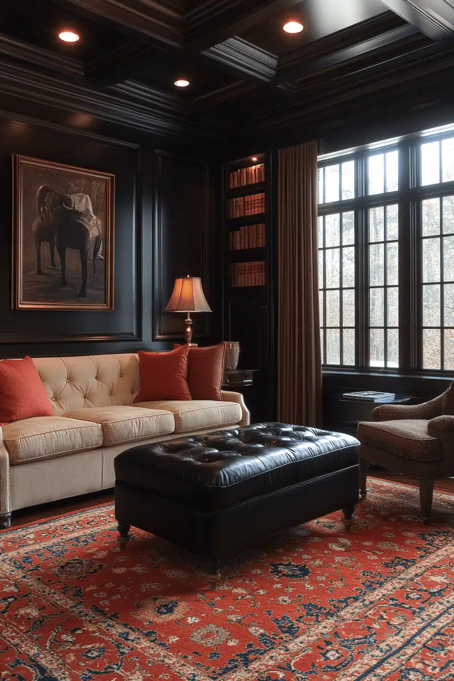 moody neutral living room