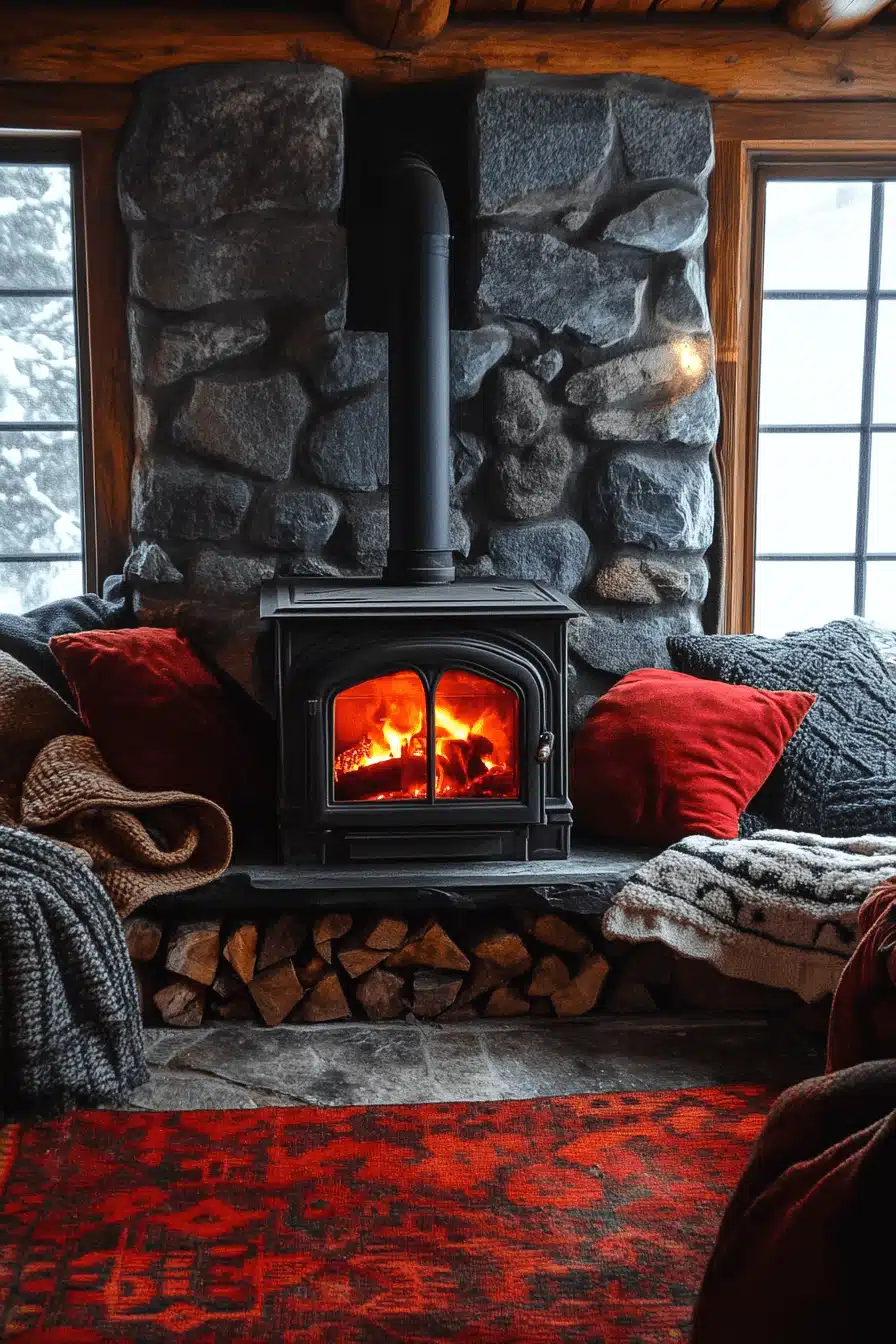 old cabin interior living room