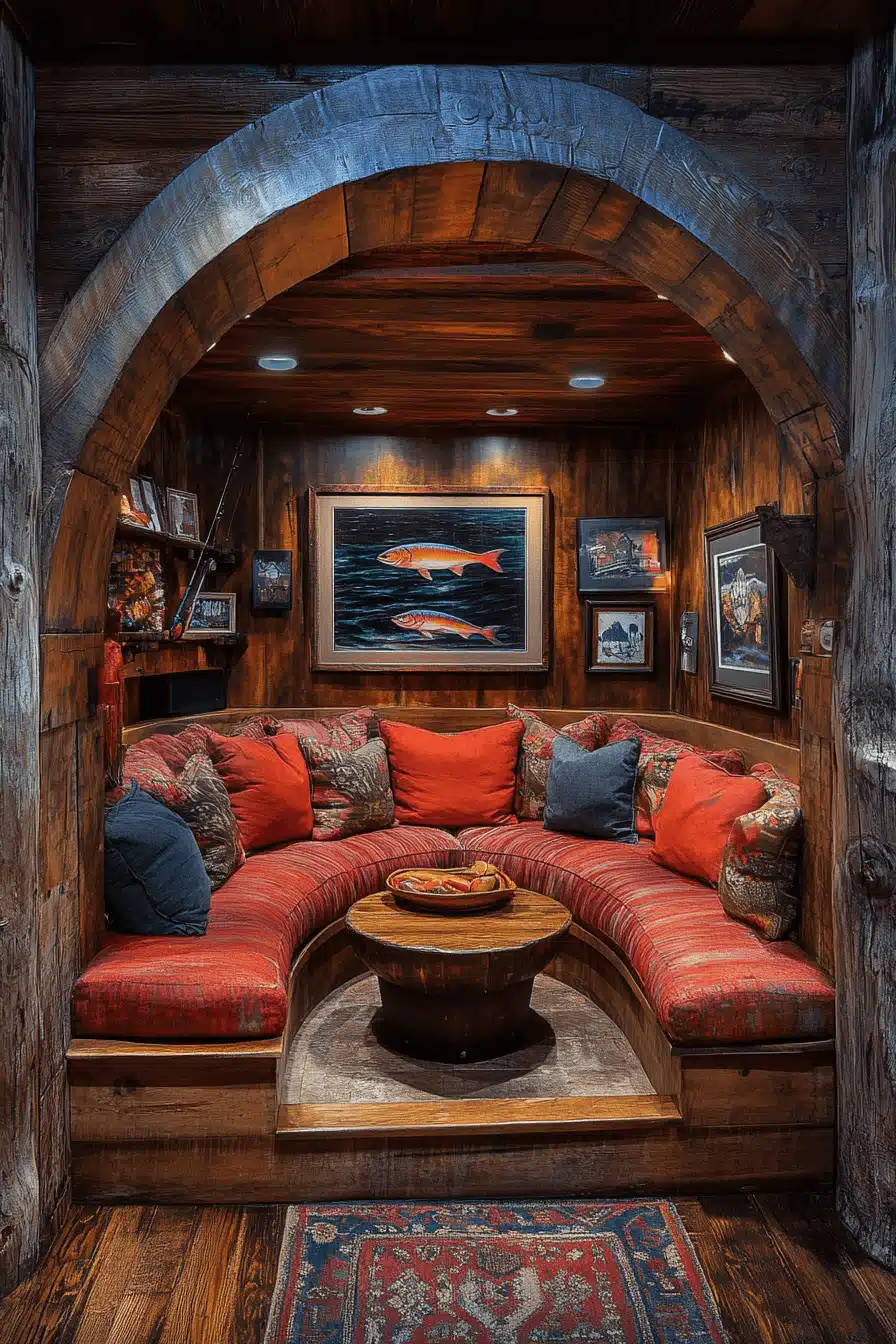 old cabin interior living room