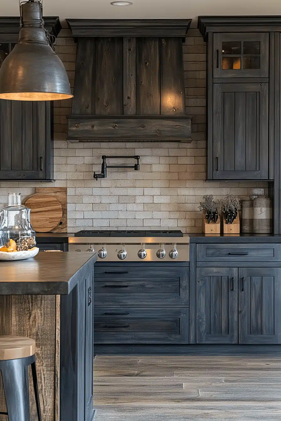 dark grey kitchen cabinets