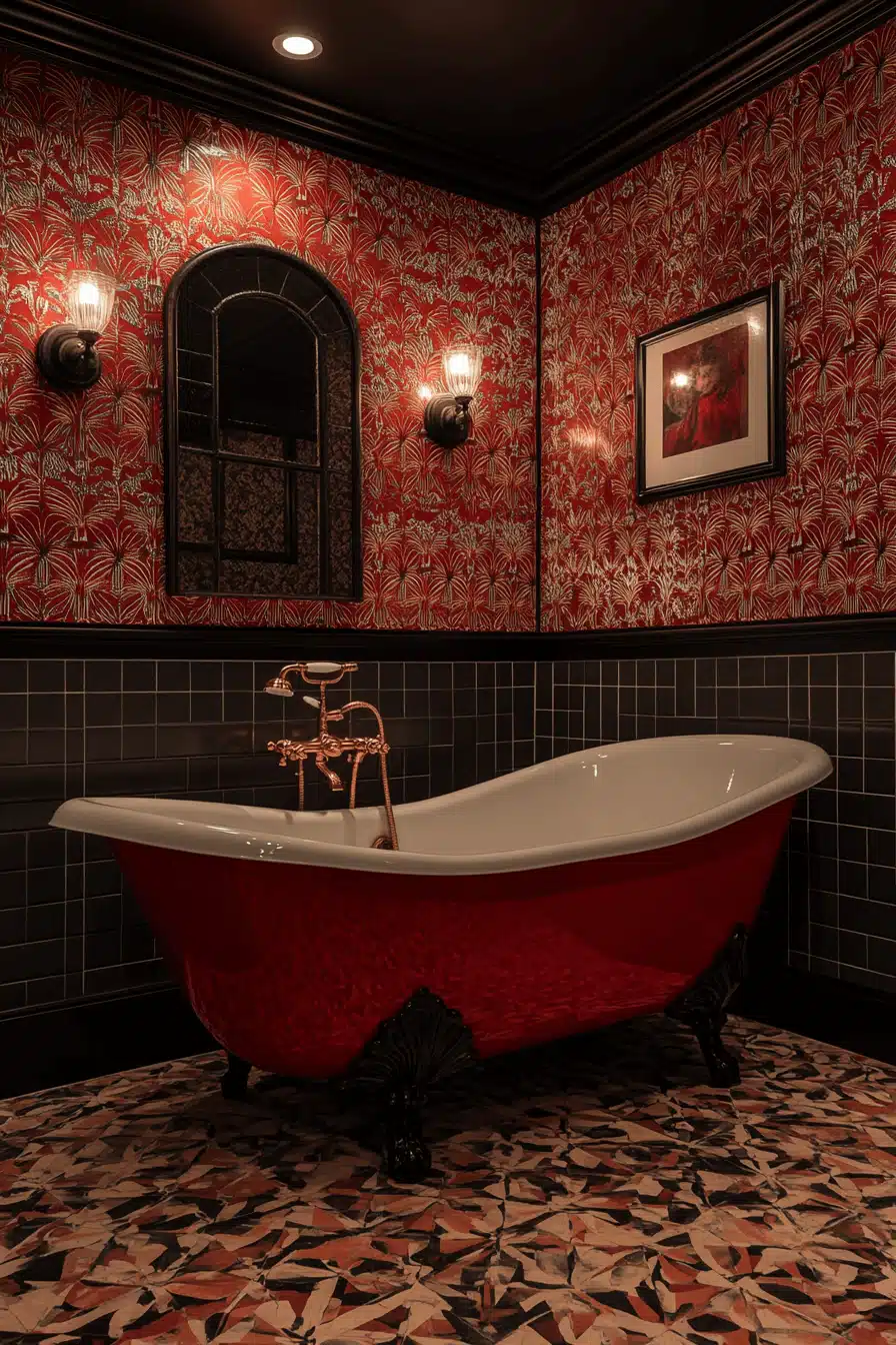 moody vintage bathroom