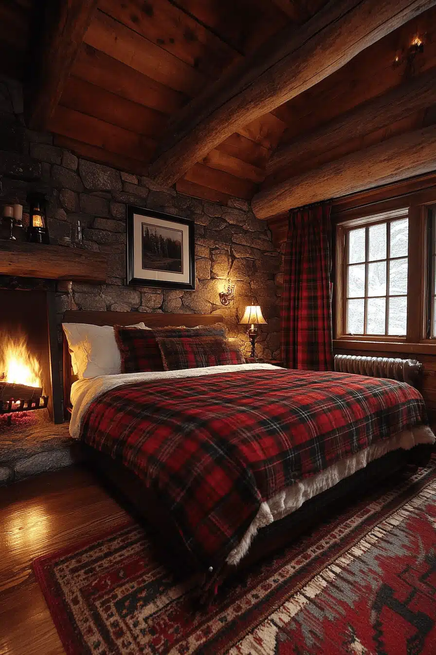 old cabin interior bedroom