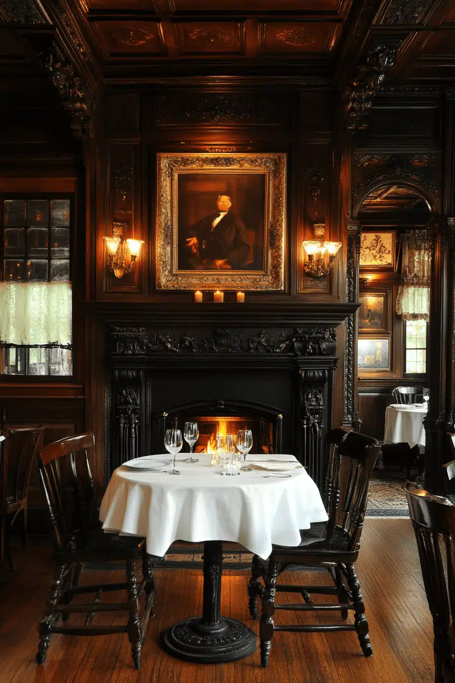 moody vintage dining room