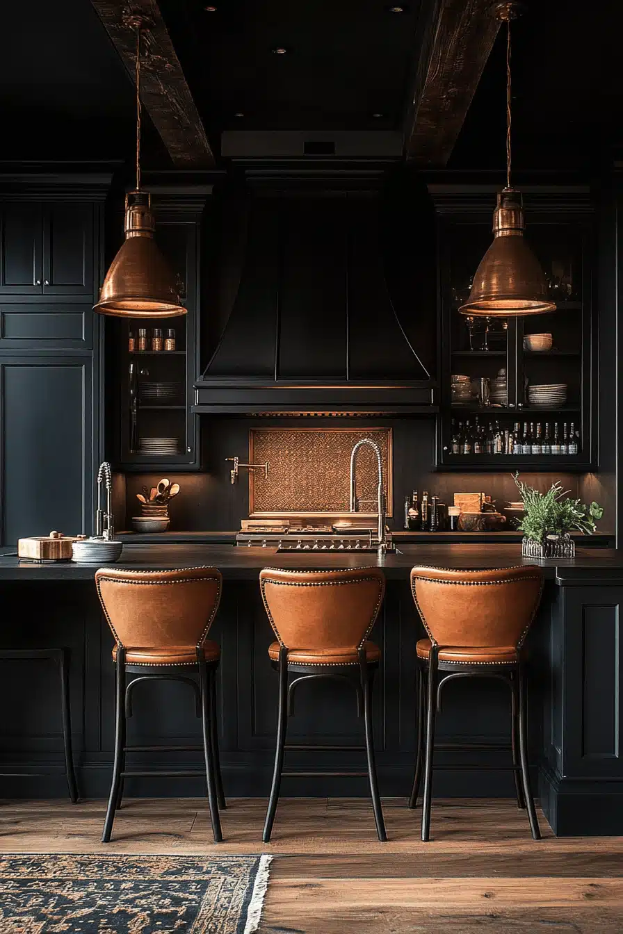 dark and moody kitchen