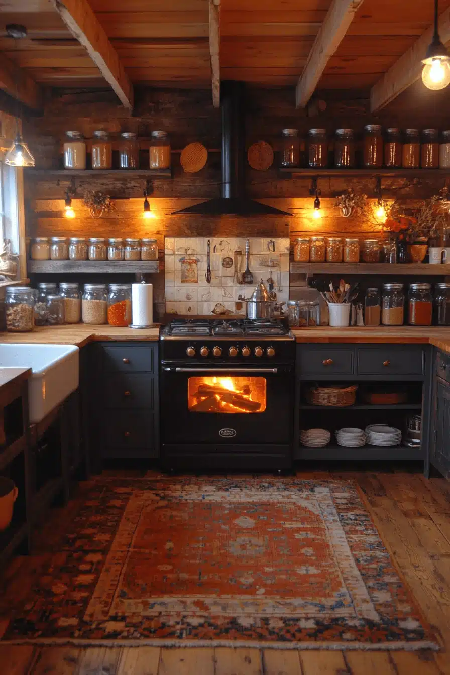 old cabin interior kitchen