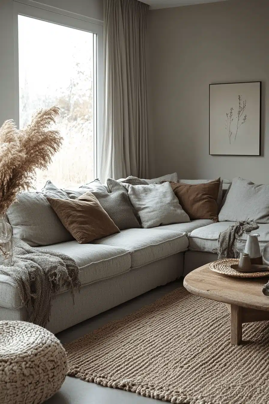 gray couch living room