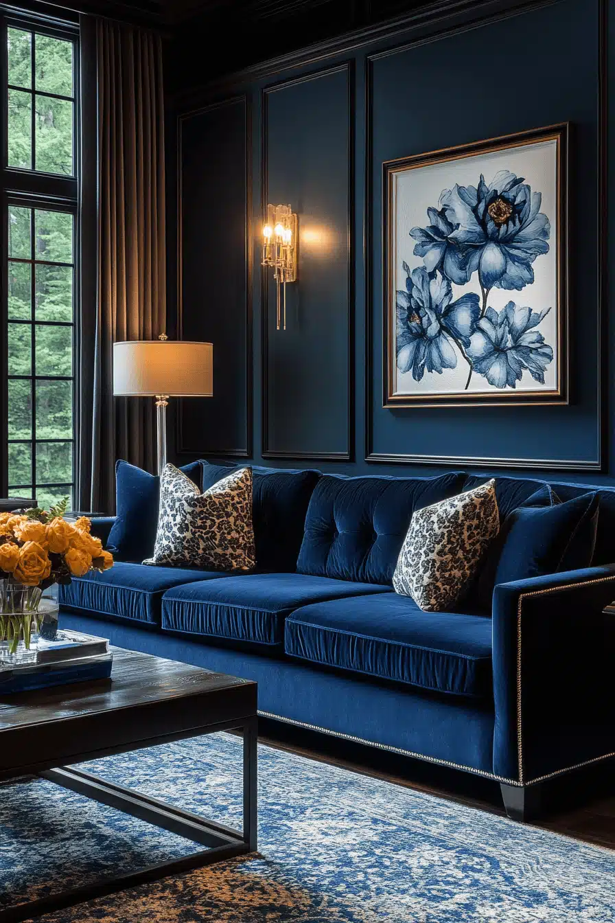 black living room decor
