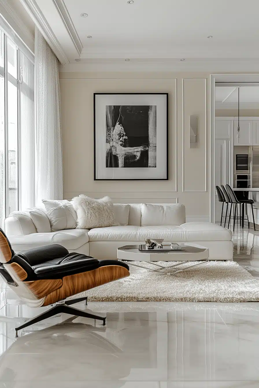 white living room decor