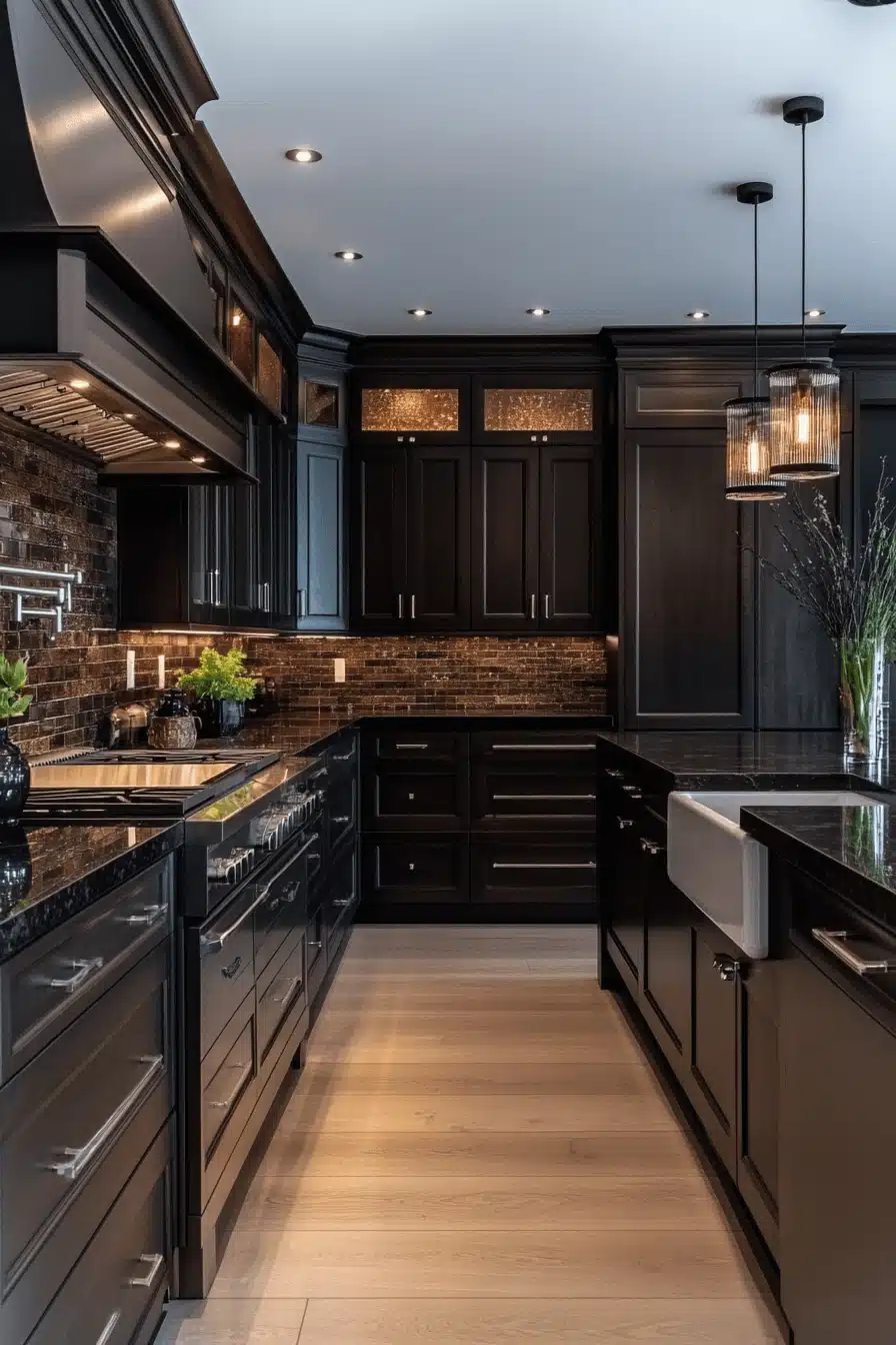 dark and moody kitchen