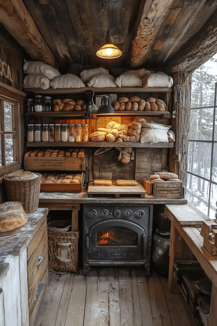 old cabin interior kitchen