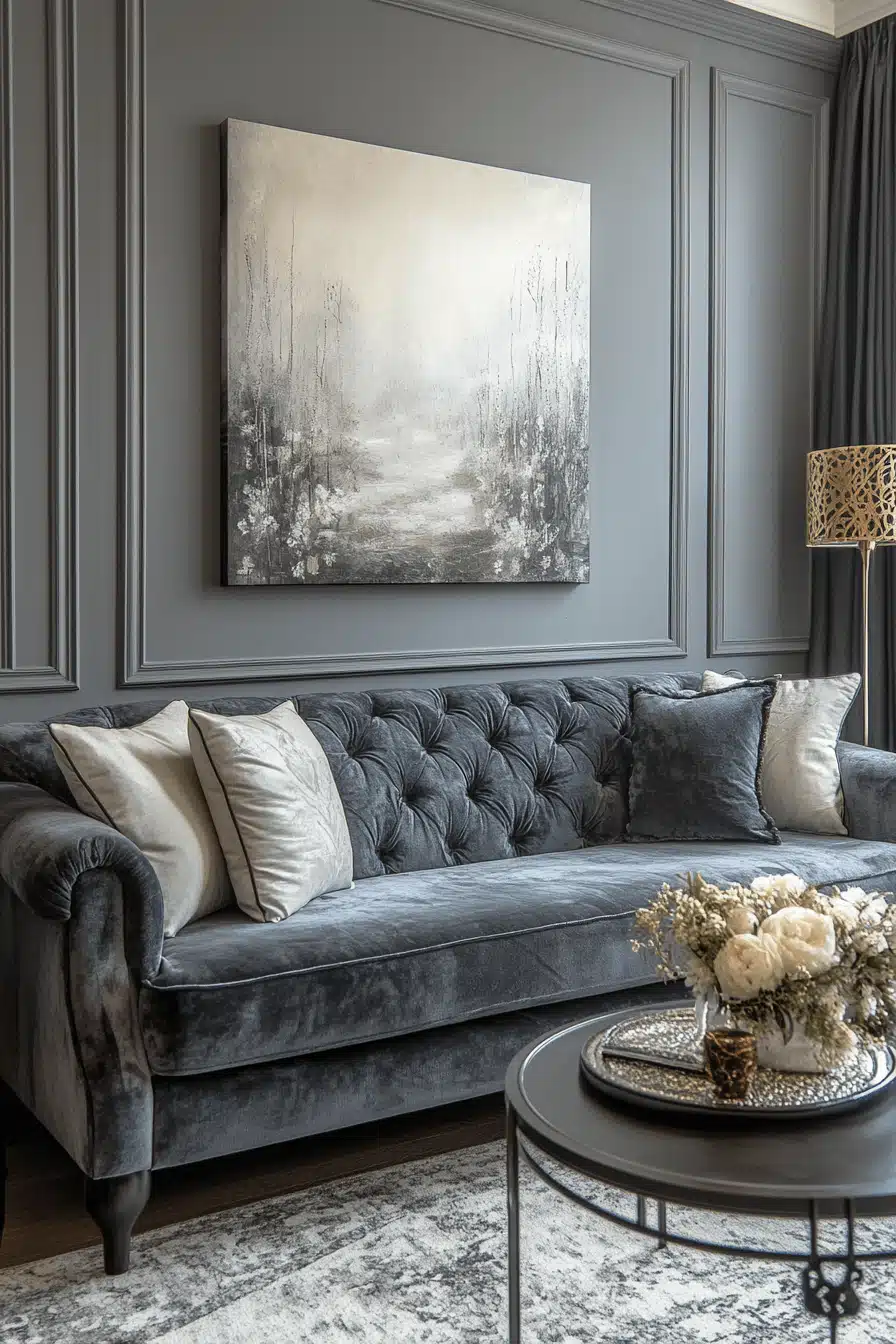 gray couch living room