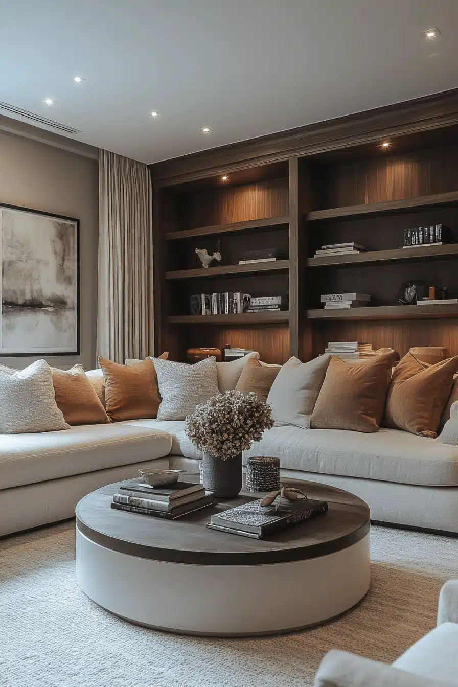 moody neutral living room