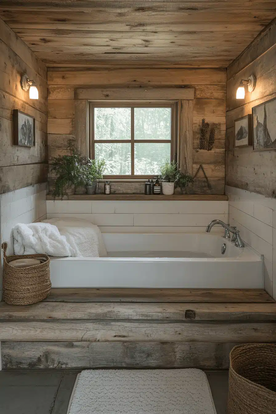 old cabin interior bathroom