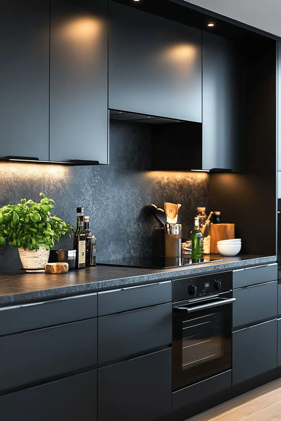 moody kitchen cabinets