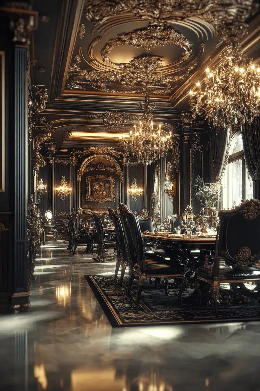 moody vintage dining room