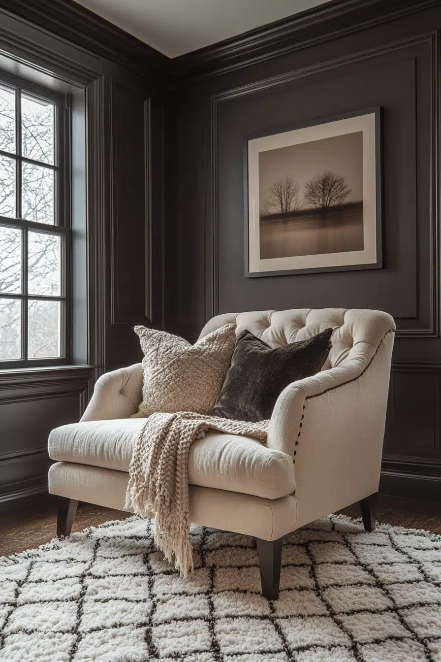 moody neutral living room