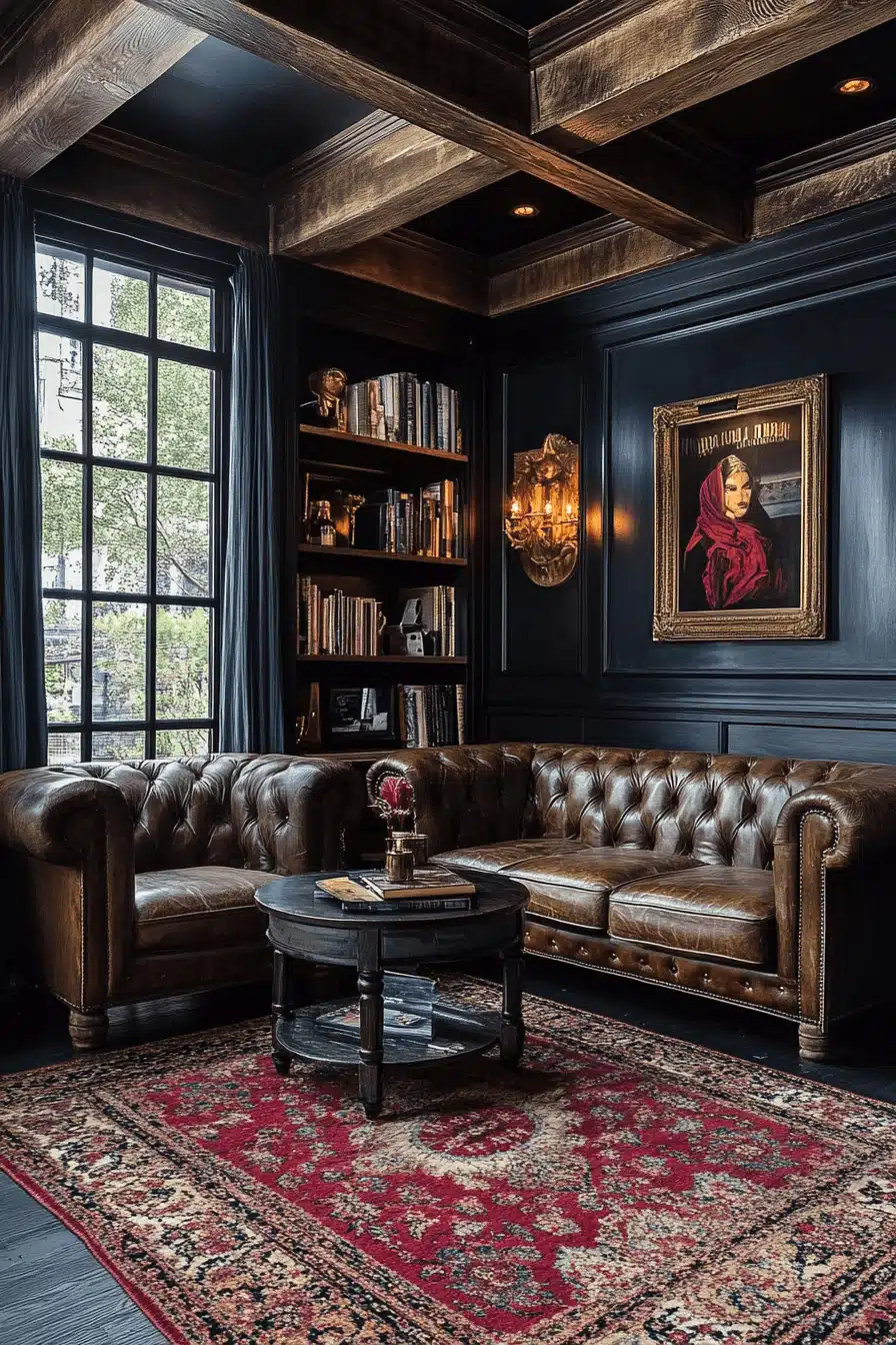moody vintage living room