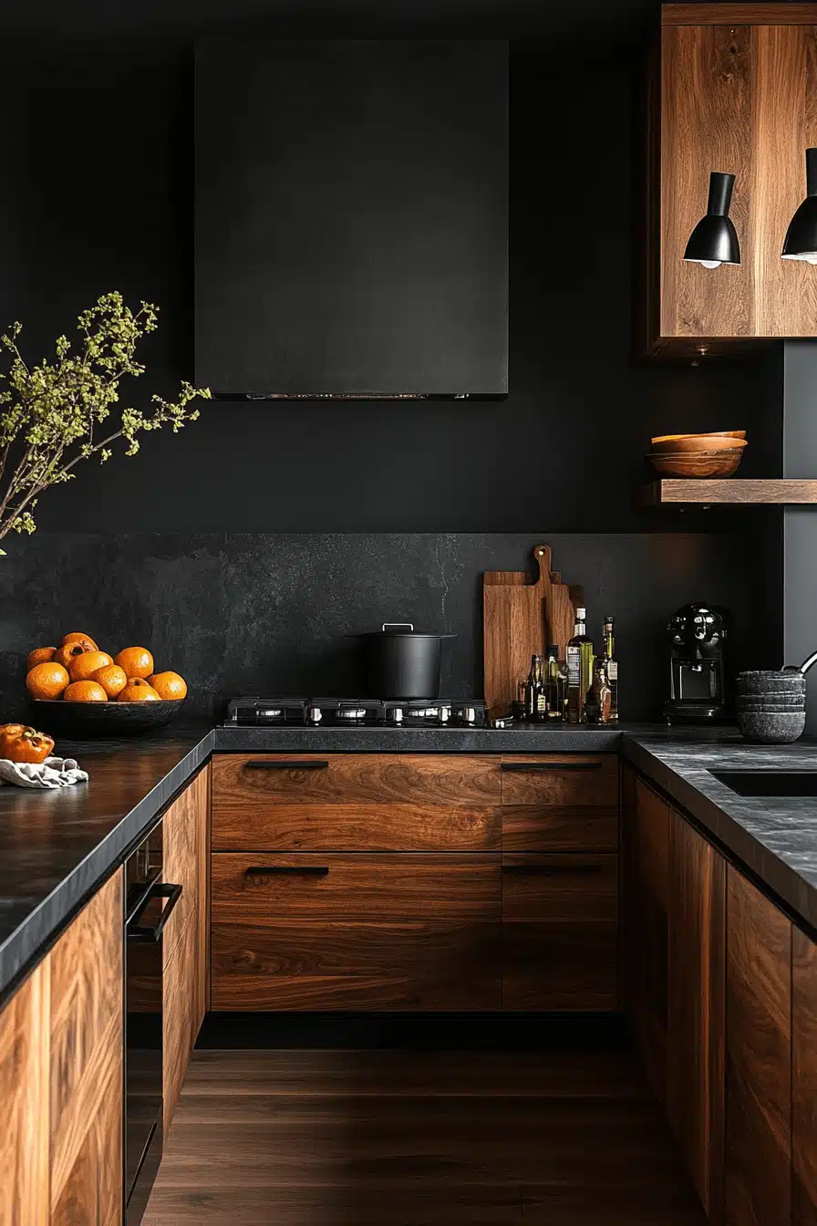 dark and moody kitchen