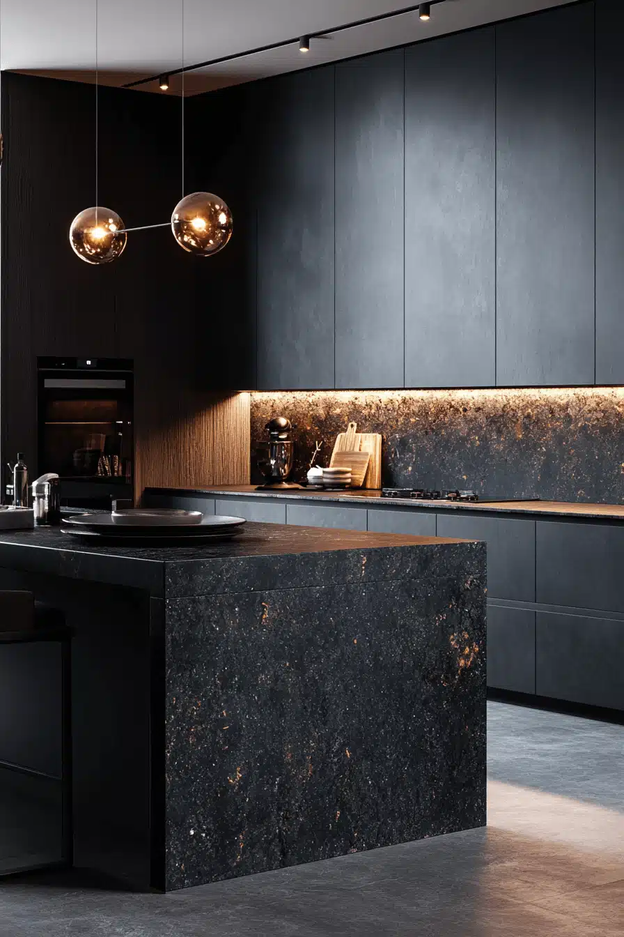 dark and moody kitchen